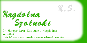 magdolna szolnoki business card